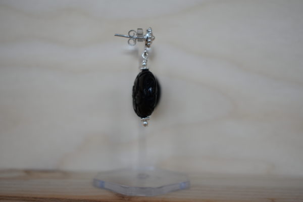 Steinschmuck Ohrhänger Obsidian